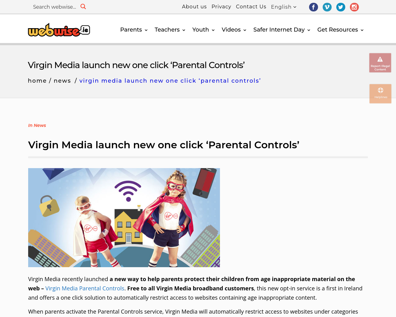 Virgin Media launch new one click ‘Parental Controls'