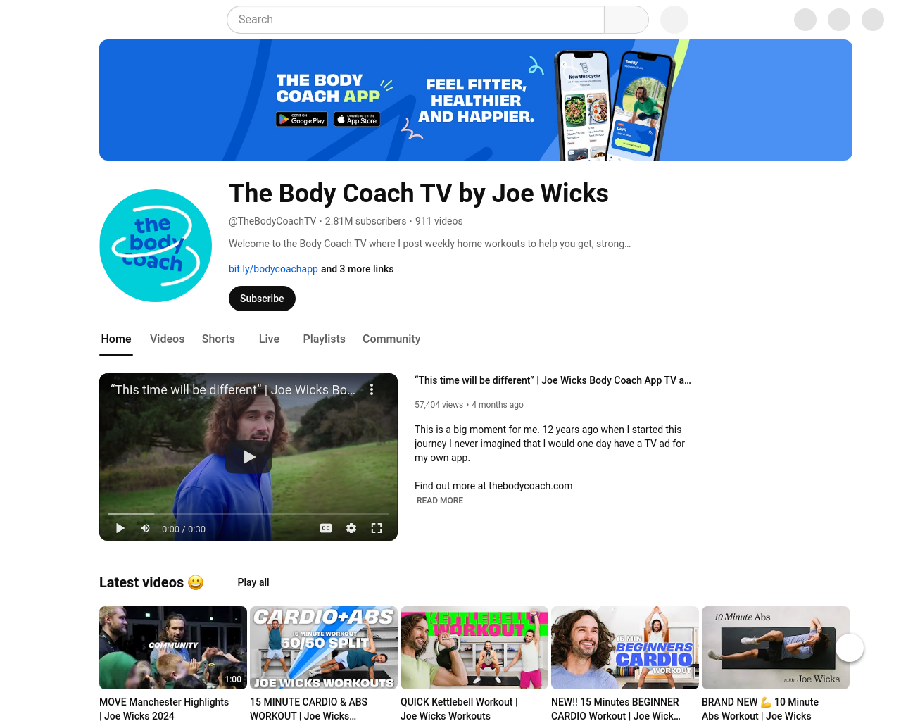 The Body Coach TV- Joe Wicks