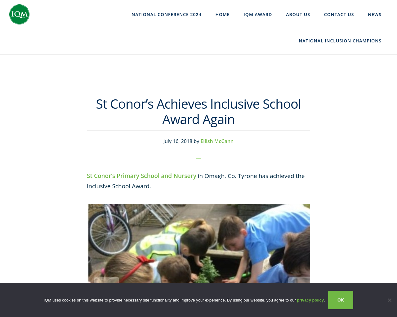 St Conor's Primary School and Nursery in Omagh, Co. Tyrone has achieved the Inclusive School Award.