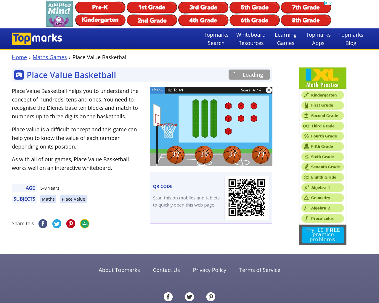 TopMarks: Place Value Basketball