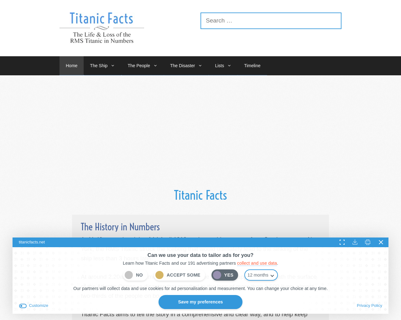 Titanic Facts by Mr McAuley