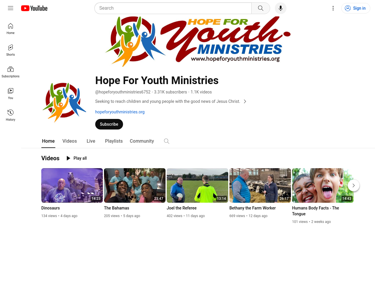 Hope For Youth Ministries