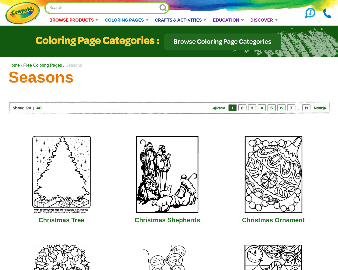 Colouring pages from Crayola