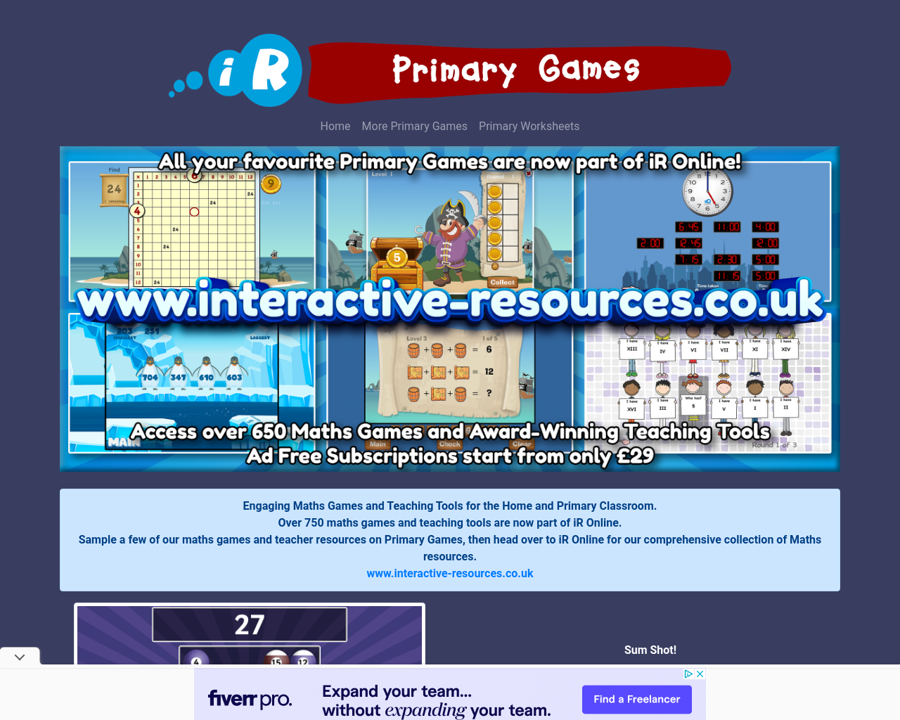 Primary Games to improve your maths skills
