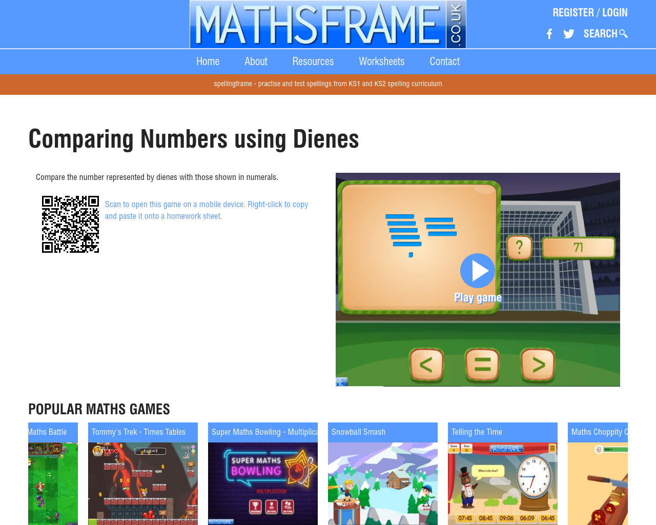 Comparing Numbers using Dienes