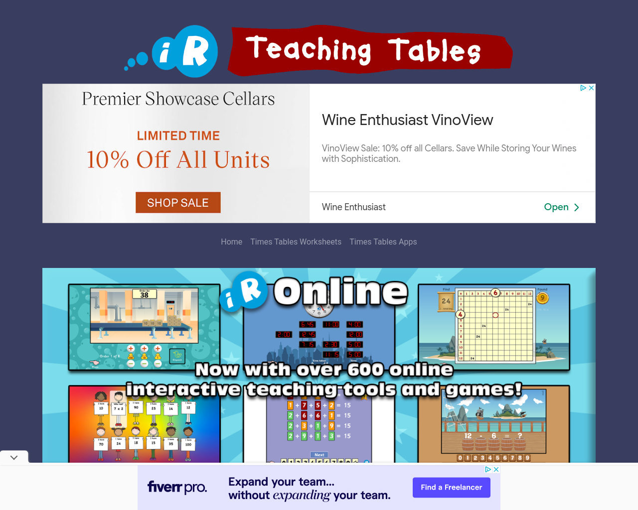 Times tables website