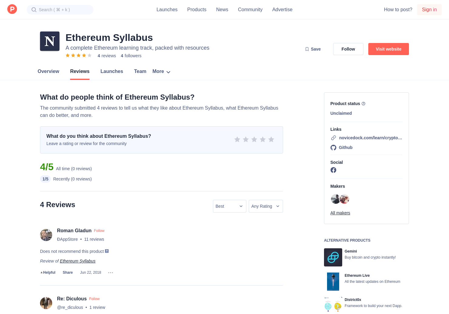 1 Ethereum Syllabus Reviews - Pros, Cons and Rating ...
