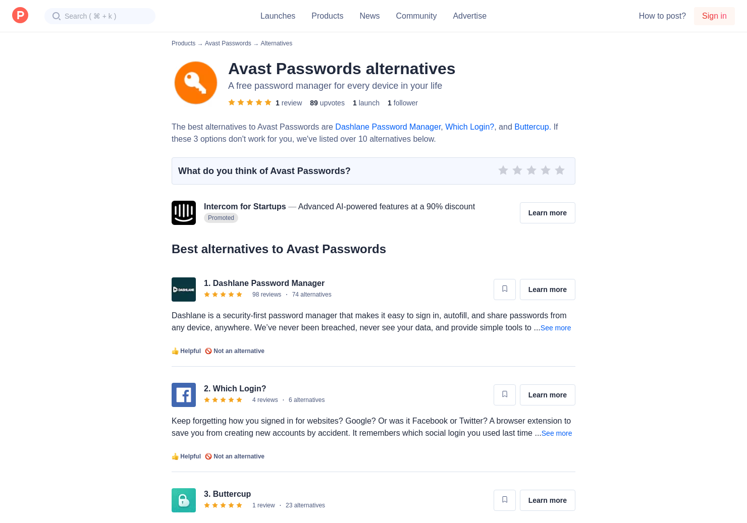 avast password review