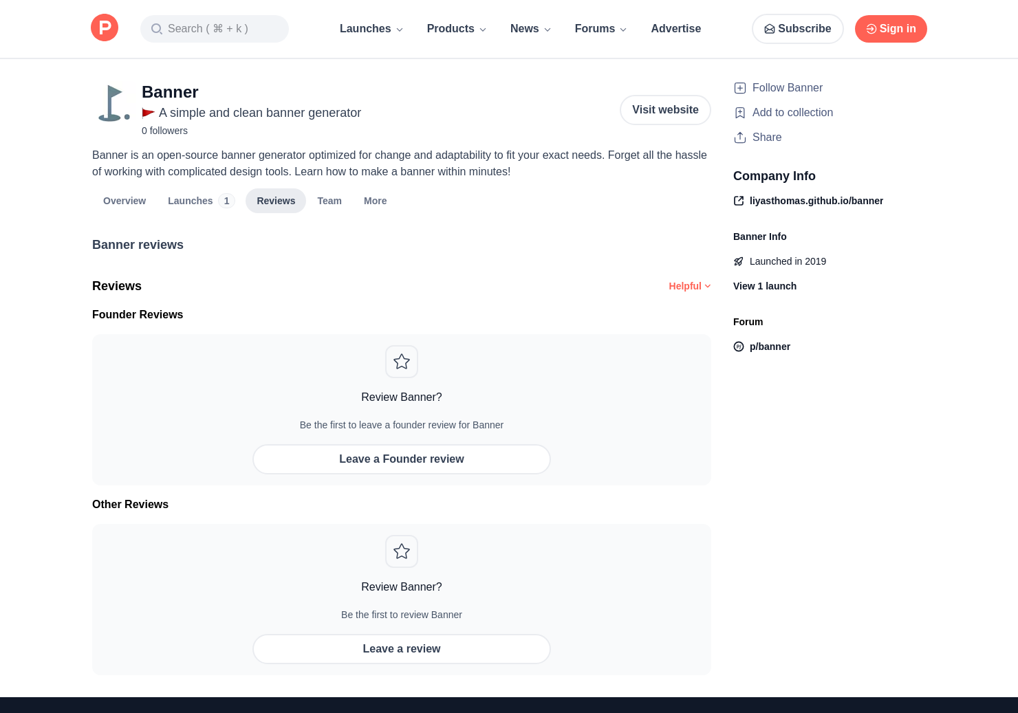 Banner Reviews Pros Cons And Rating Product Hunt