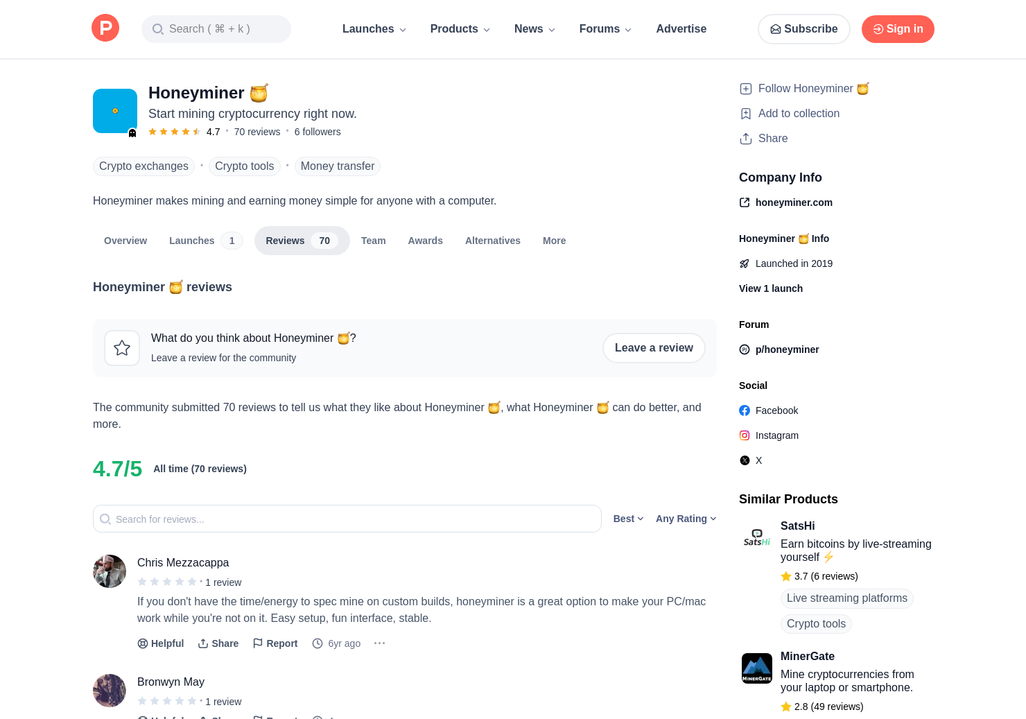 Chris Mezzacappa S Review Of Honeyminer Mac Product Hunt - 