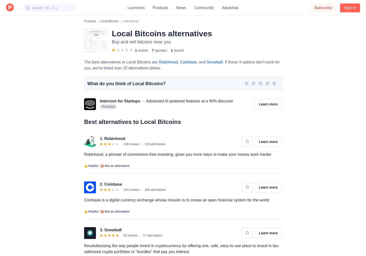 10 Alternatives To Local Bitcoins Product Hunt - 