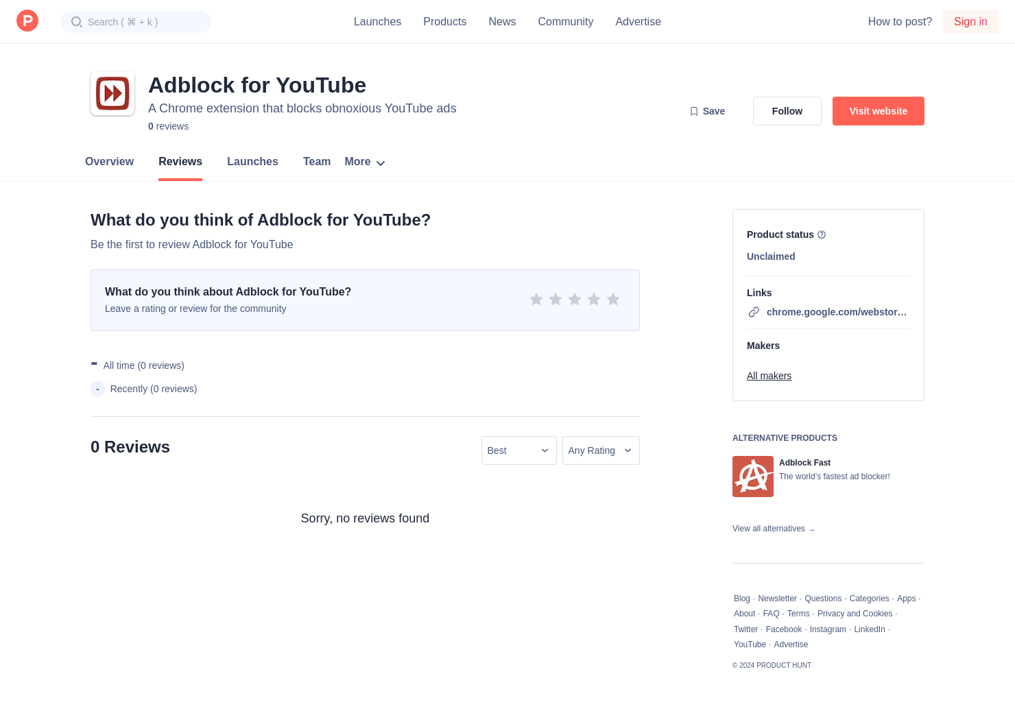 Adblock For Youtube Reviews Pros Cons And Rating Product Hunt
