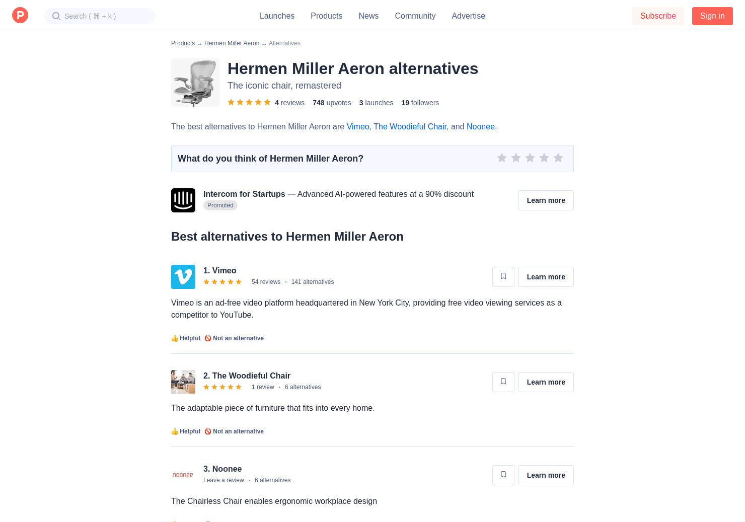 4 Alternatives To Herman Miller Aeron Product Hunt