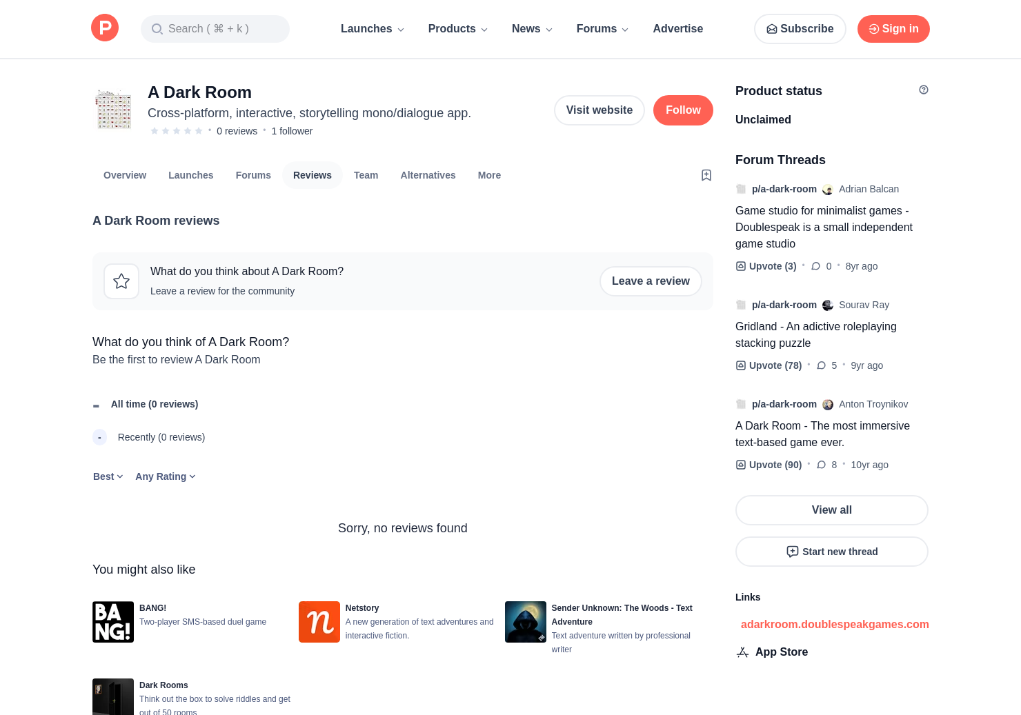 A Dark Room Reviews Pros Cons And Rating Product Hunt