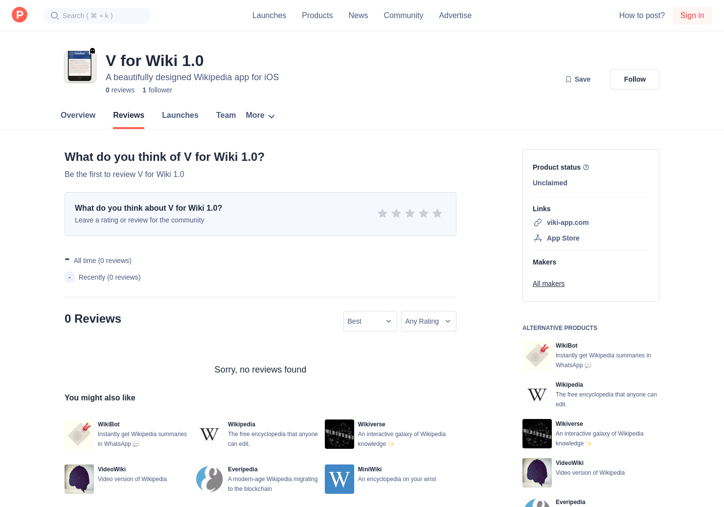 V For Wiki 1 0 Reviews Pros Cons And Rating Product Hunt