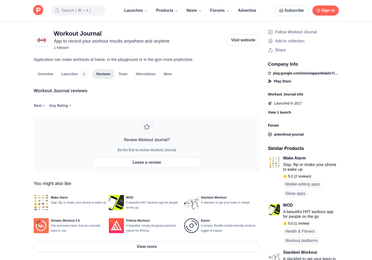 Workout Journal Reviews Pros Cons And Rating Product Hunt