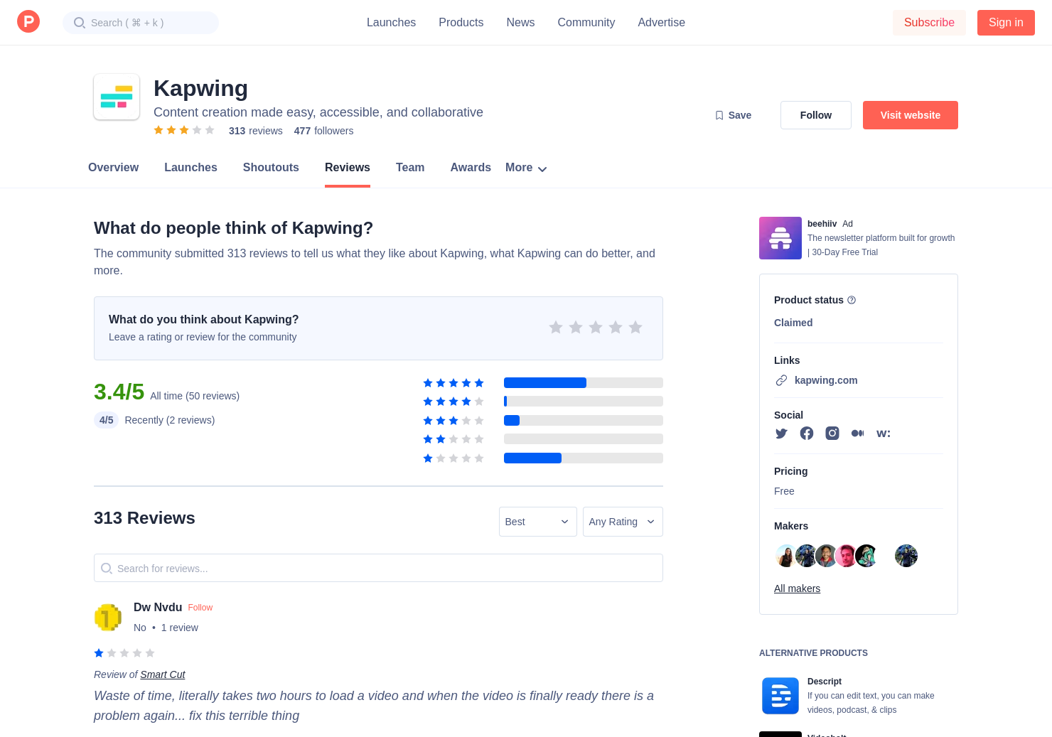 Kapwing Reviews On Product Hunt