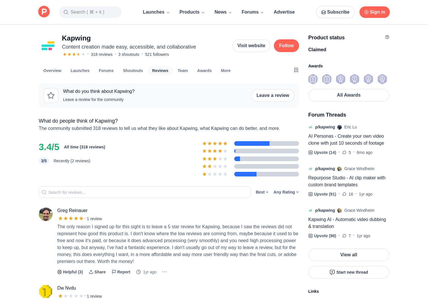 Kapwing Reviews On Product Hunt