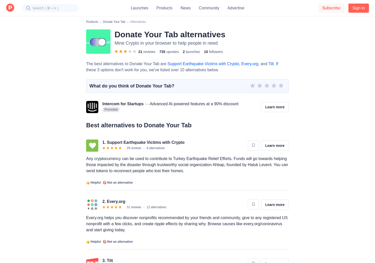 25 Alternatives To Donate Your Tab Product Hunt - 