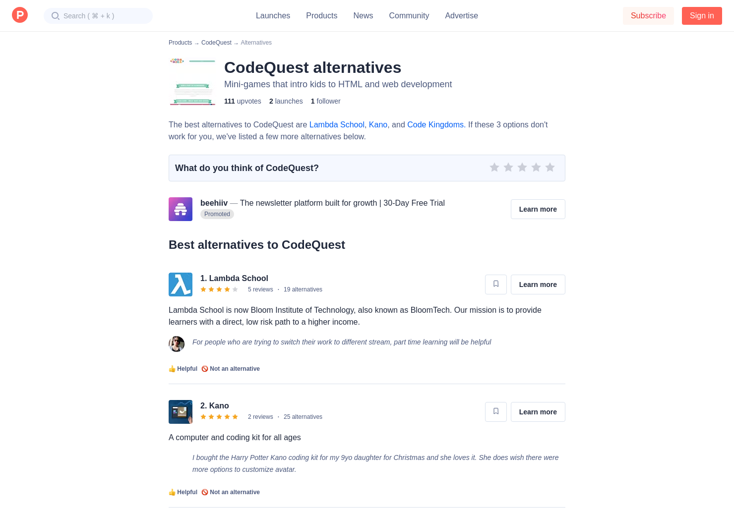8 Alternatives To Codequest Product Hunt - roblox lessons mvcode