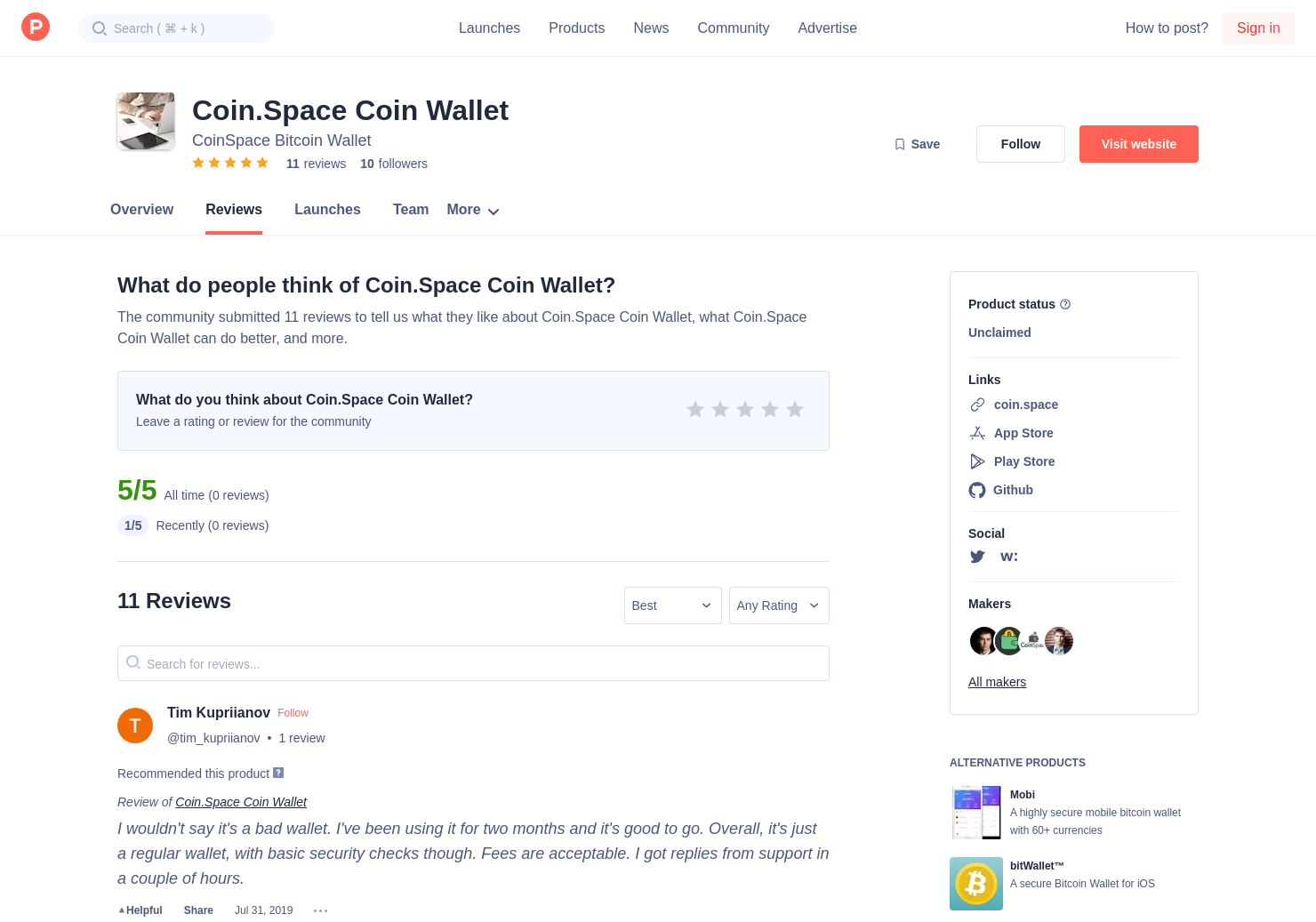 Coinspace Reviews Pros Cons And Rating Product Hunt - 