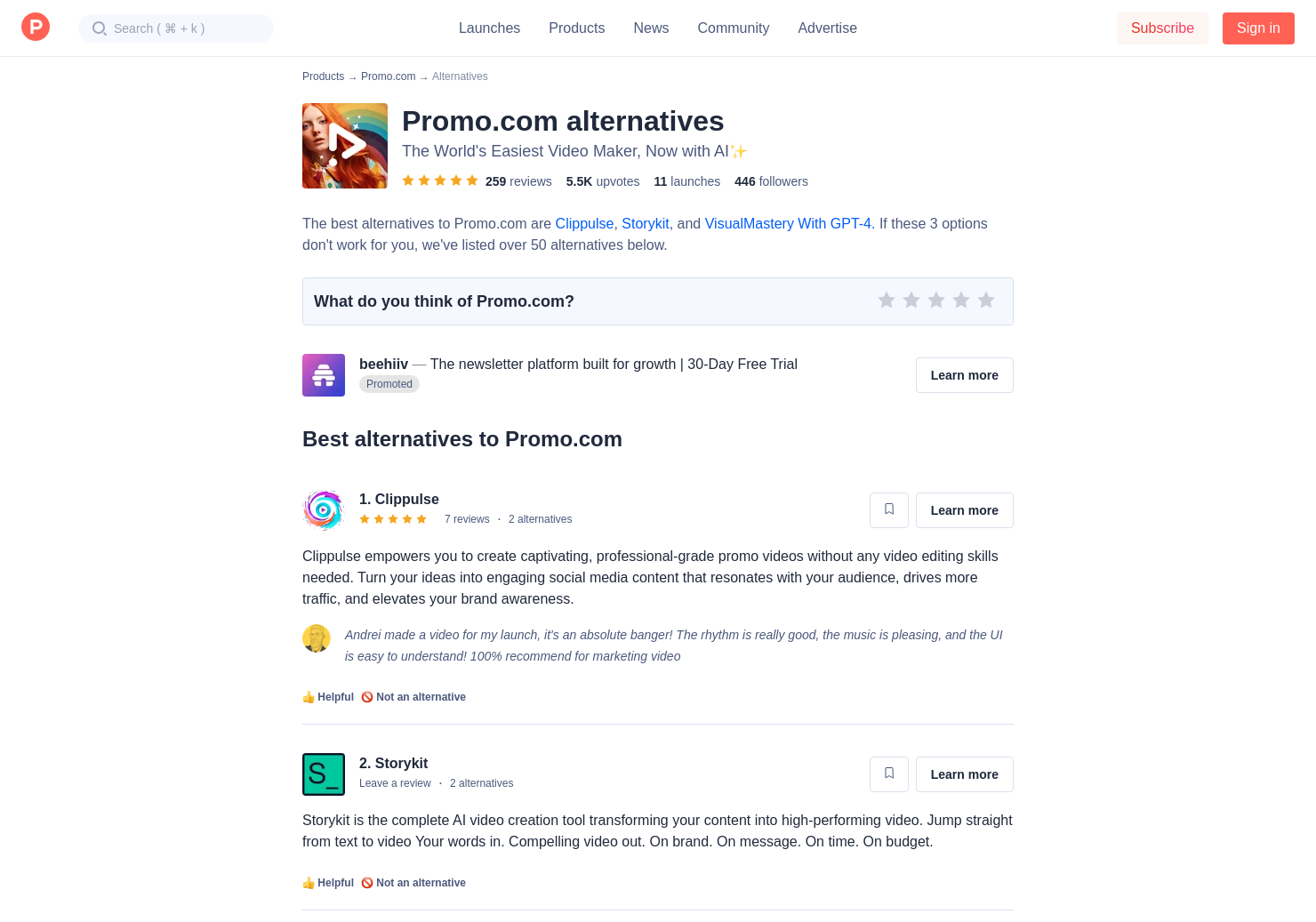 10 Alternatives To Promo Product Hunt