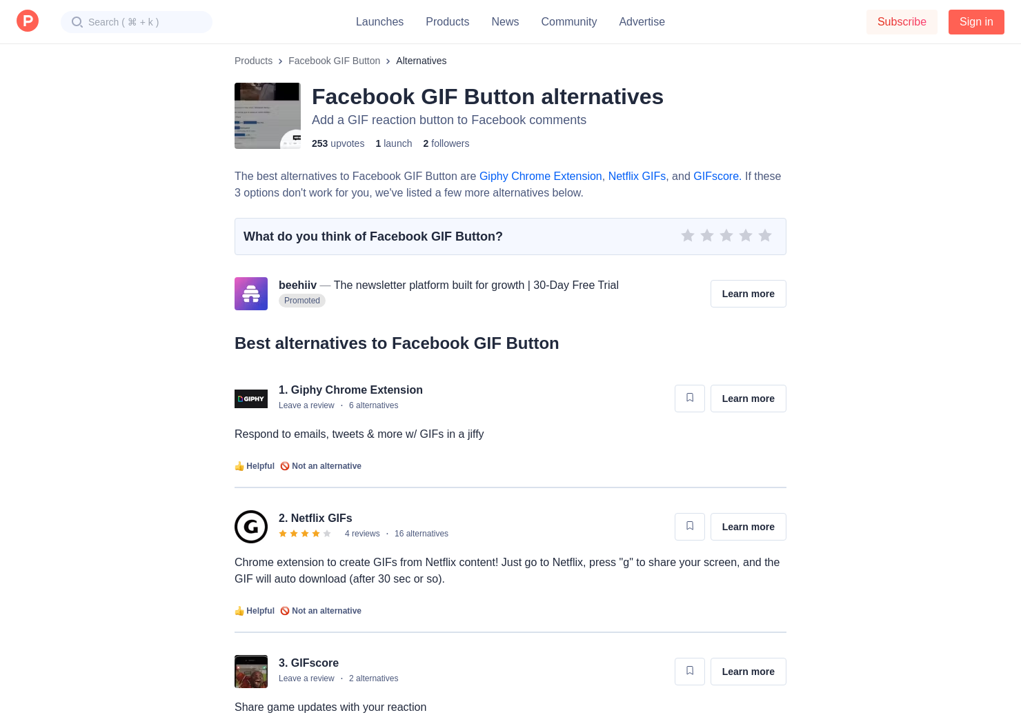 3 Alternatives To Facebook Gif Button Product Hunt
