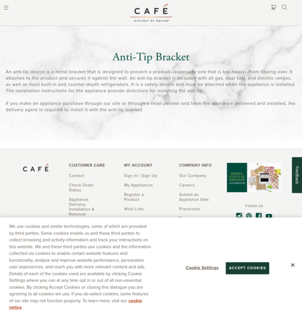 Anti-Tip Bracket Installation Requirements | Café Appliances