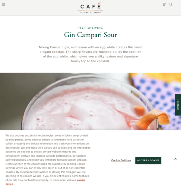 Gin Campari Sour Recipe | Cafe Appliances