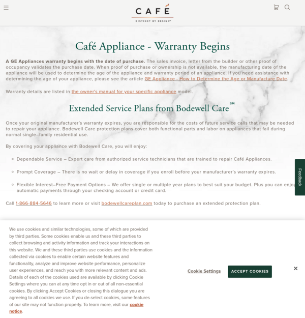 Warranty and Extended Service Contracts | Café Appliances