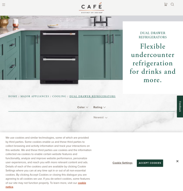 Dual Drawer Refrigerators with Customizable Hardware | Café