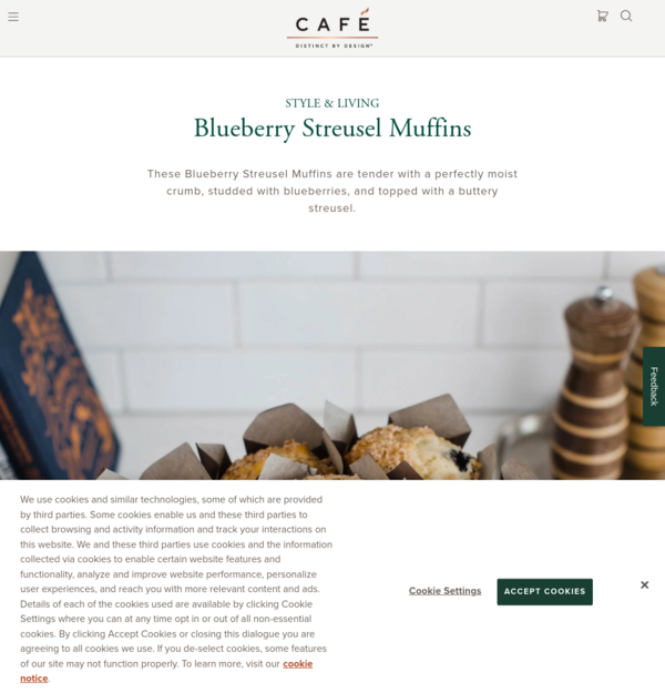 Blueberry Streusel Muffins Recipe | Café Appliances