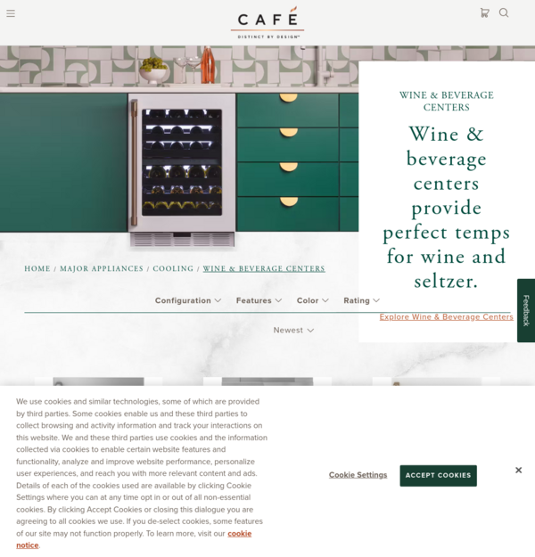 Wine and Beverage Centers with Customizable Hardware | Café