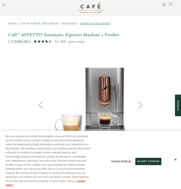 Café™ AFFETTO Automatic Espresso Machine + Frother - C7CEBBS2RS3 - Cafe Appliances