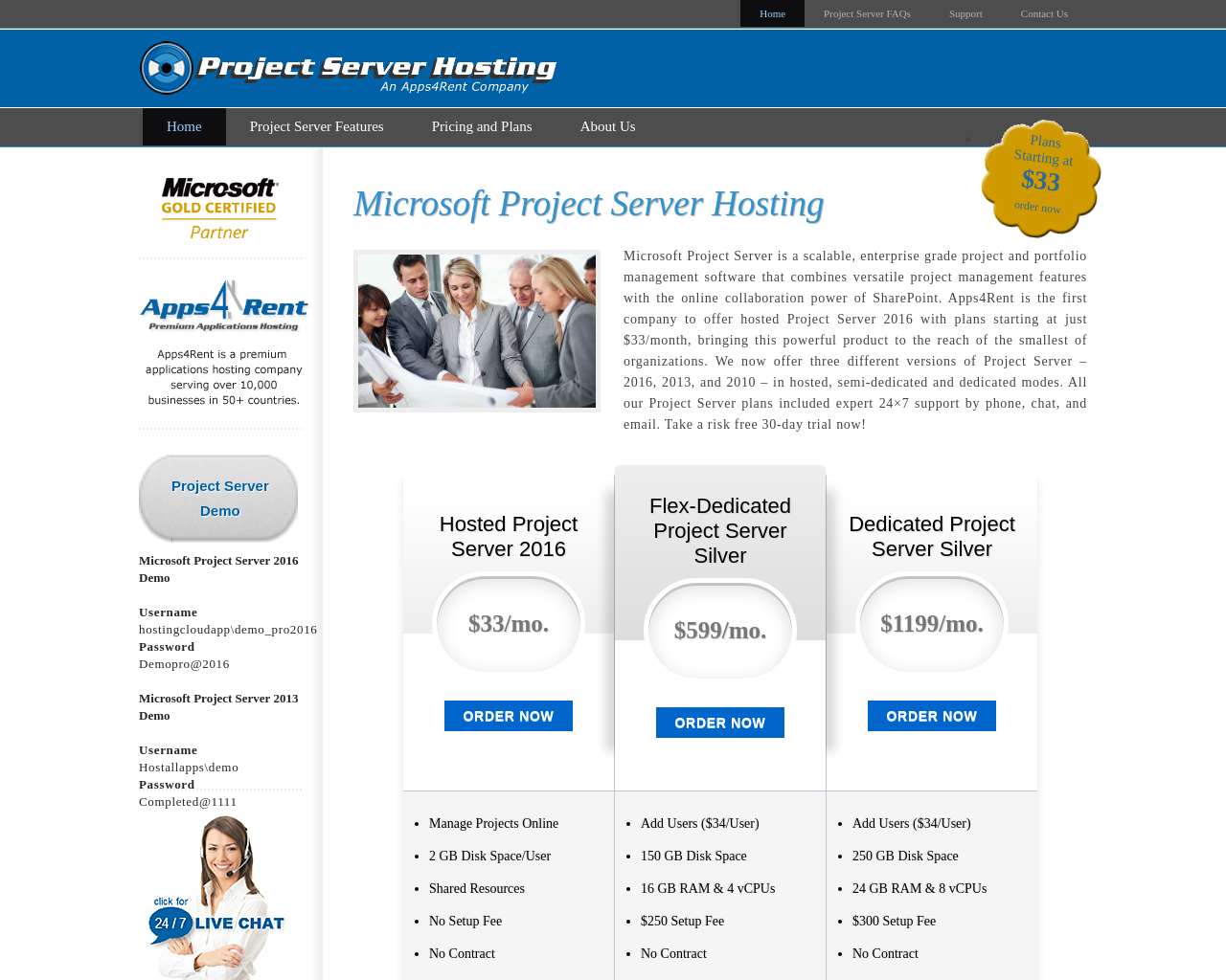 projectserverhosting.com