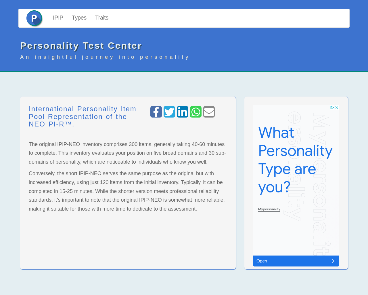 personalitytest.net